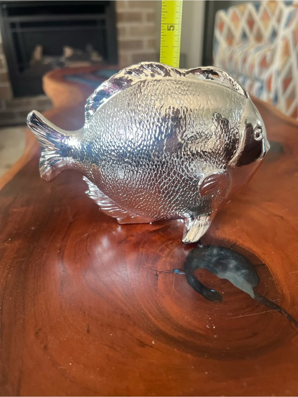 Silver Fish Figurine Decorative Accent - Brand